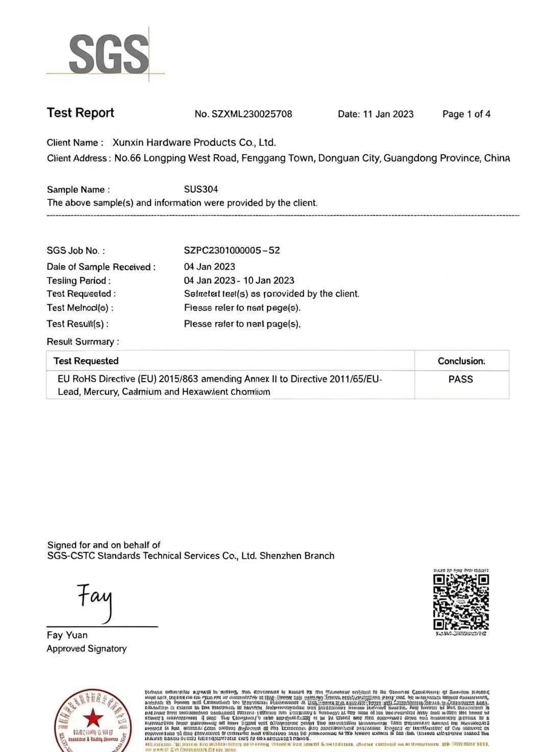 SGS Certification